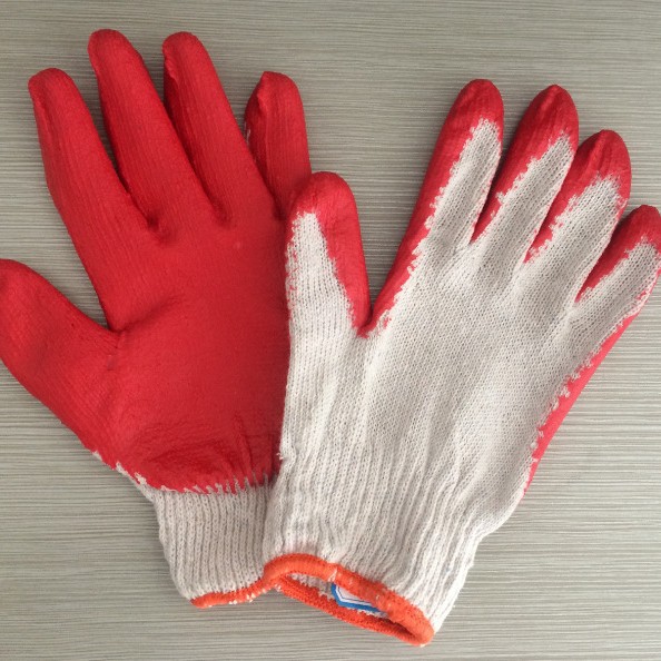 韩国小平胶手套latex gloves韩国乳胶红色浸胶手套一次性手套现货