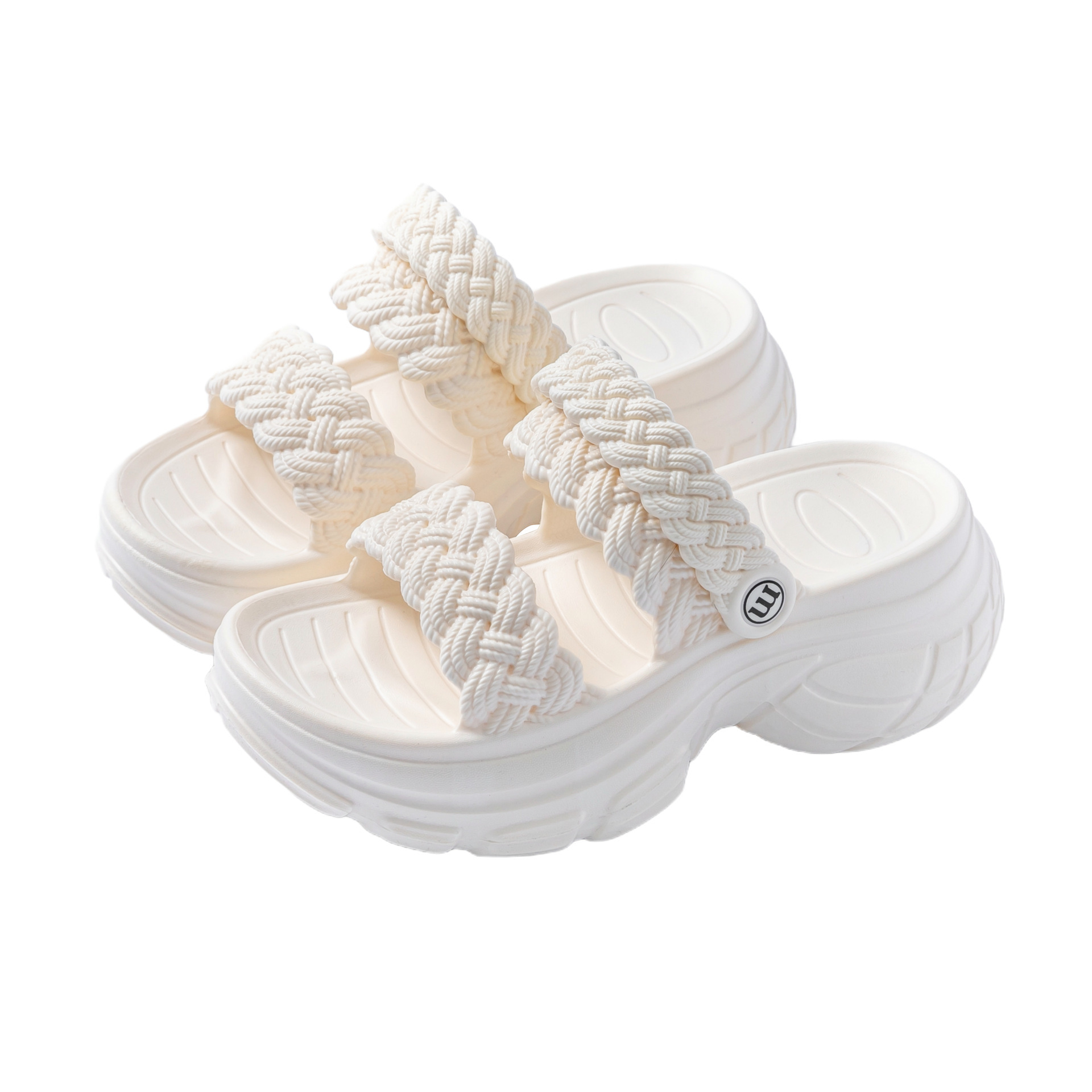 Zapatillas gruesas al por mayor de mujeres de verano de moda Fairy Wind 2024 nuevo muffin de verano para aumentar la altura de dos sandalias image 5