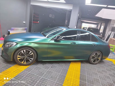 Sun-Proof, Full Car Protective Film, Auto Color Change Film - pb-4203-matte-diamond-green-charm-gold-15217-pet-bottom