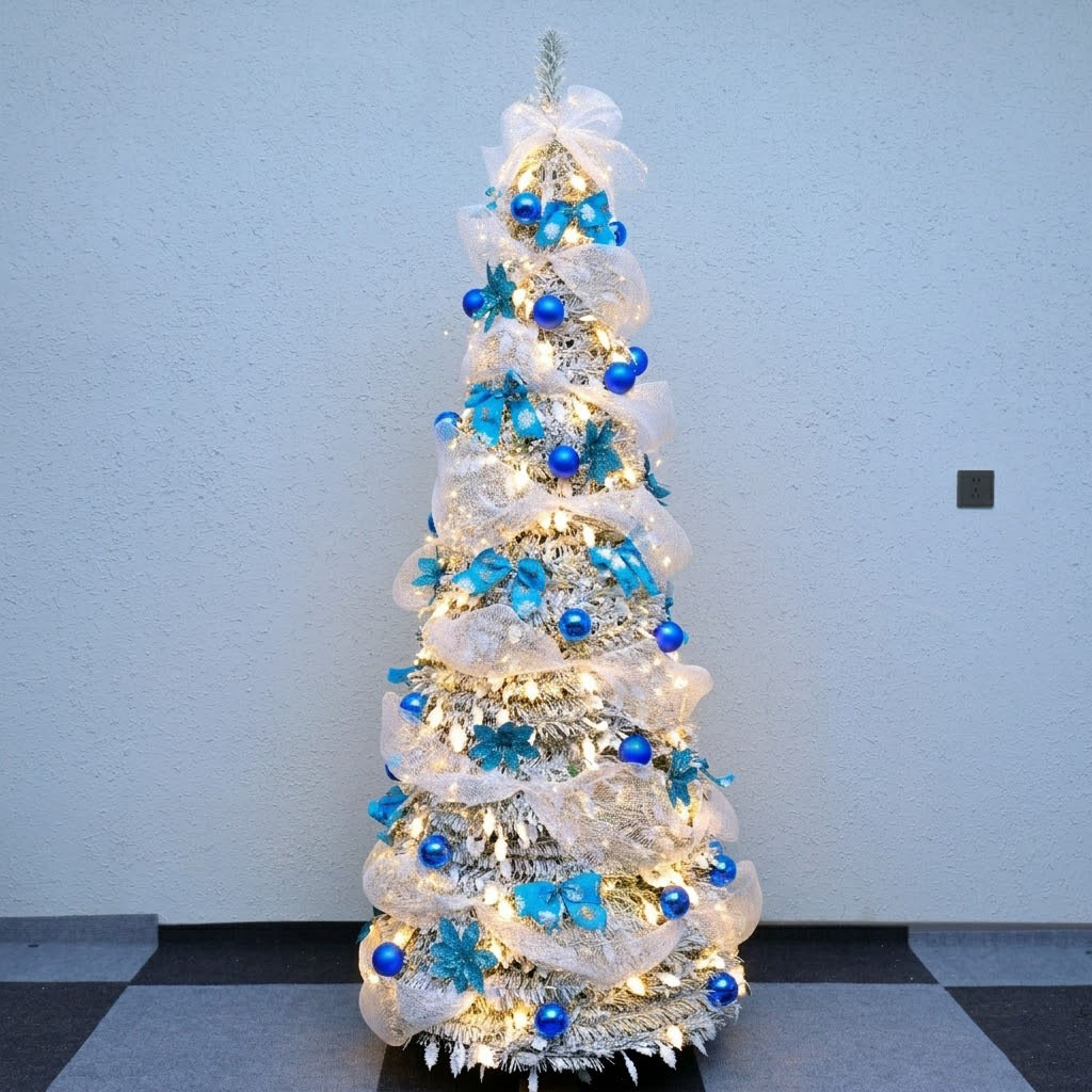 Árbol de Navidad retráctil plegable paquete doméstico decoración de Navidad árbol de torre de PVC 1.8m nuevo solo transfronterizo