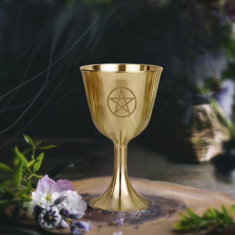 Three-phase Moon Pentagram Ornament Cup Water Element Wicca Ceremony Holy Grail Copper Holy Grail Brass Cup tarot Surrounding Three-phase Moon Pentagram Ornament Cup Water Element Wicca Ceremony Holy Grail Copper Holy Grail Brass Cup tarot Surrounding