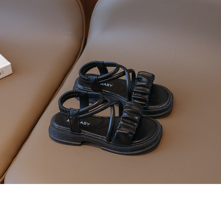 Version coréenne de sandales romaines mignonnes pour petites filles, chaussures de plage, chaussures d'été pour enfants_voghion.com