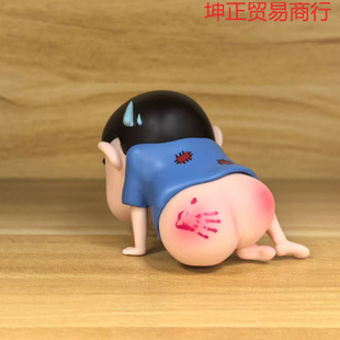 Crayon Shin-Chan Lying on the Floor, Hand-Made Comic Desktop Ornaments, Cute and Trendy Car Accessories