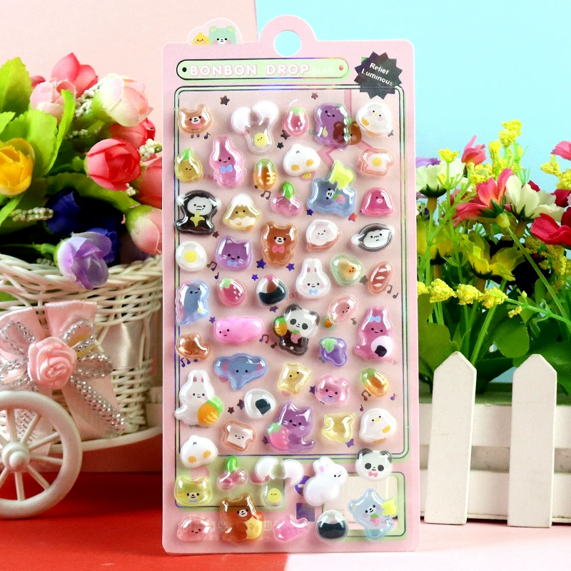3D Luminous Embossed Sticker (Sanrio) — Cartoon Kids, 20.5×9 cm, 16 Styles