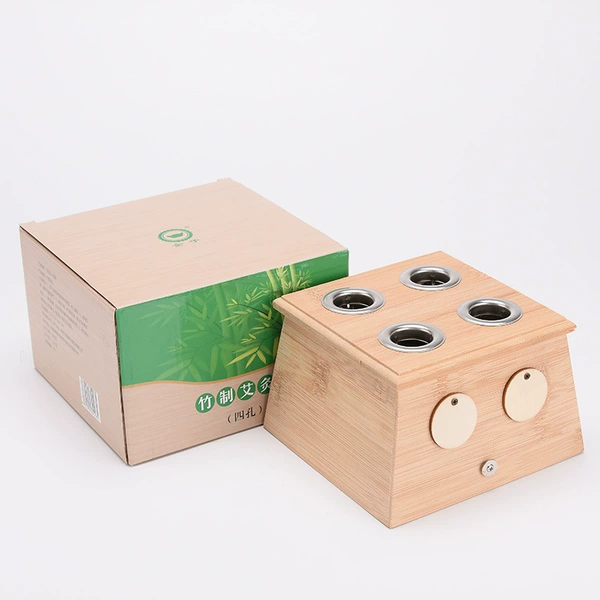 Four-hole moxibustion box with packaging box
