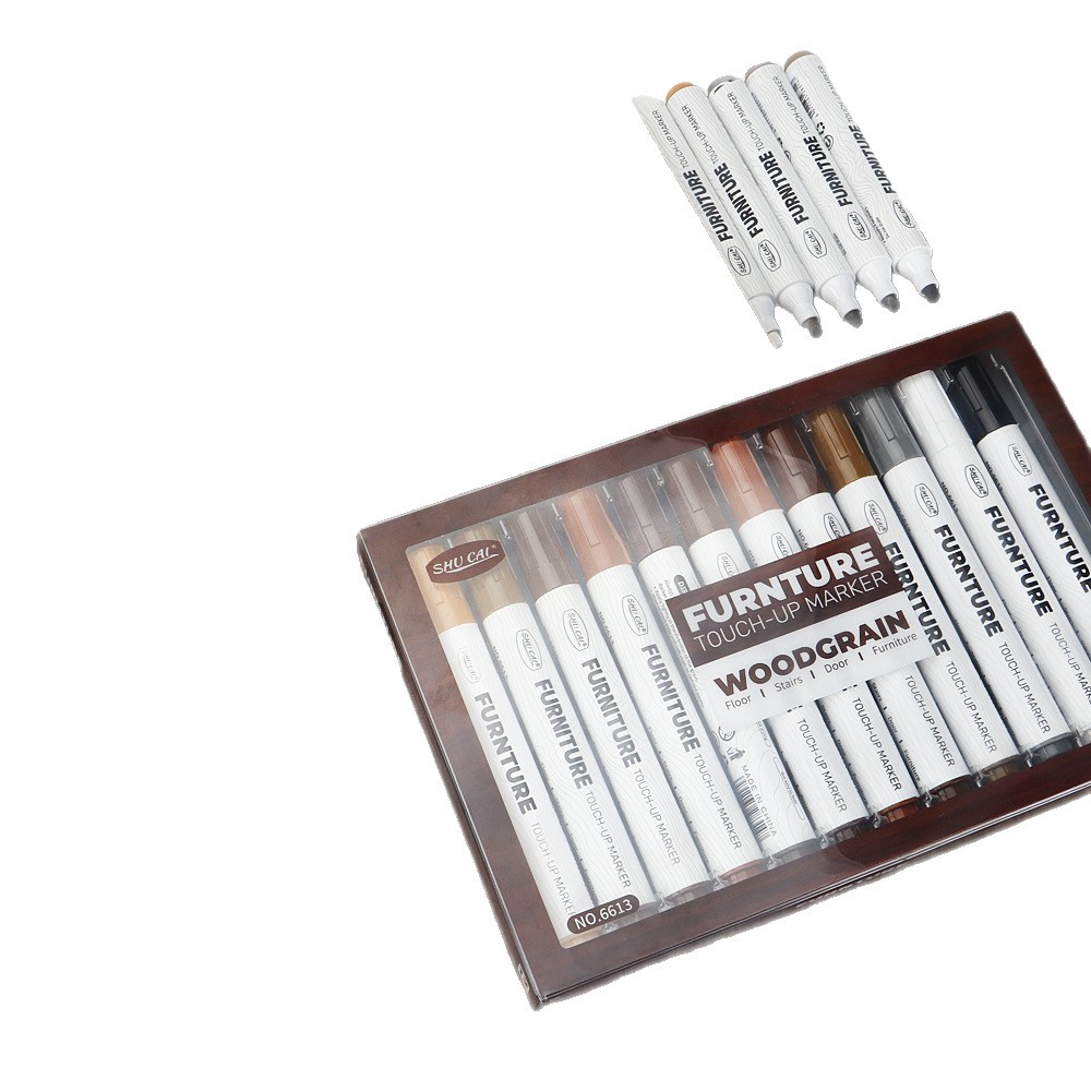 Muebles, vetas de madera, bolígrafos de retoque, arañazos, bordes blancos, reparación, reparación de bolígrafos de reparación de colores, reparación de madera, sofá de retoque de café