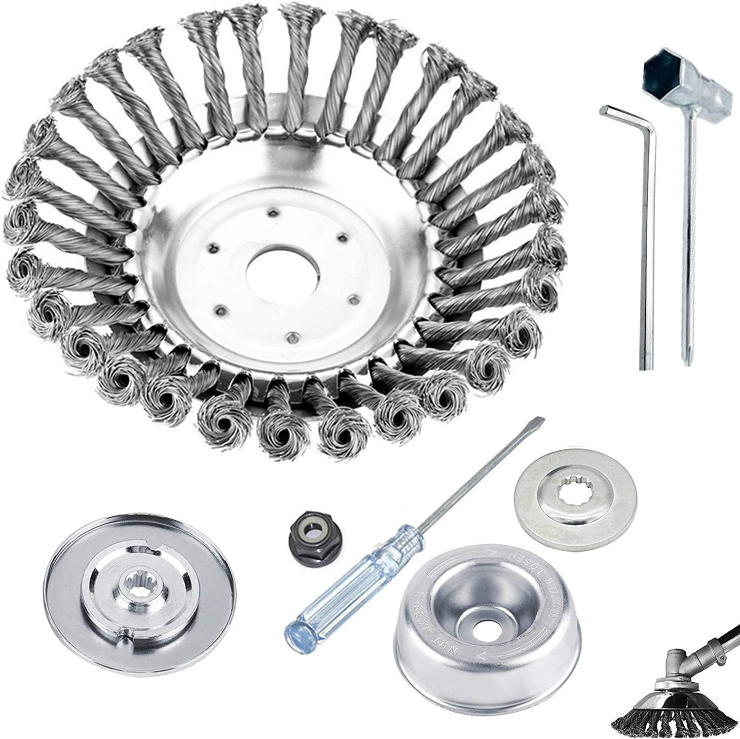 Nueve caballos de apoyo cortacésped de rueda de acero de apoyo cortacésped de acero eliminación de óxido de deshierbe placa