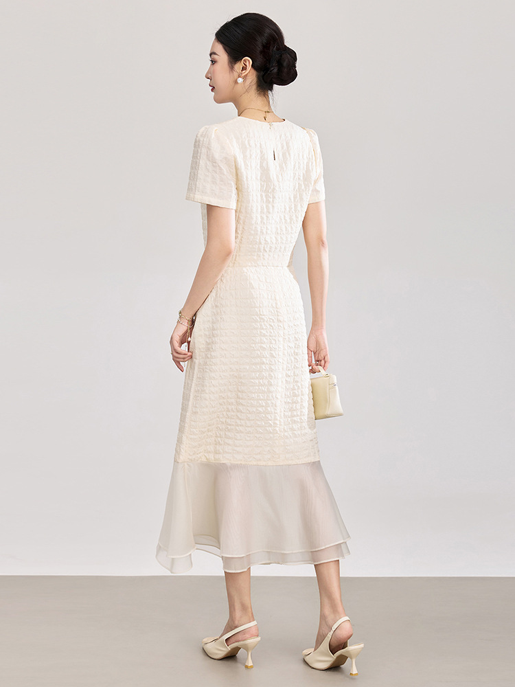 Set áo ngắn phối váy xếp tầng organza nữ tính — màu đen