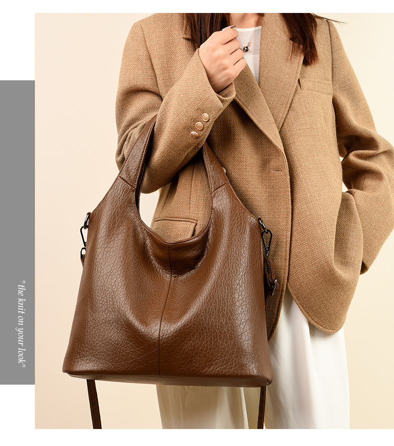 Borsa da donna, borsa nera grande, nuova borsa tote da donna, borsa versatile sotto le ascelle, borsa a tracolla monospalla di grande capacità_voghion.com