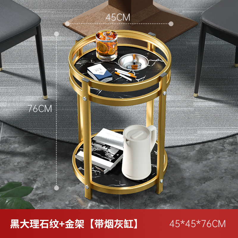 麻将机茶几双层棋牌室专用烟缸茶水架麻将桌边几茶水桌轻奢圆茶几|undefined