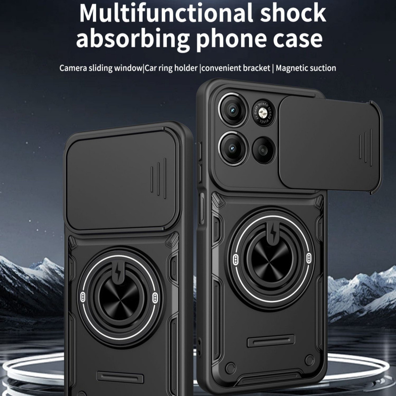 Suitable for Motog565G Mobile Phone Case G96 Push Window Magnetic 360 Rotation Bracket Protective Cover Business Simple G85 Hard