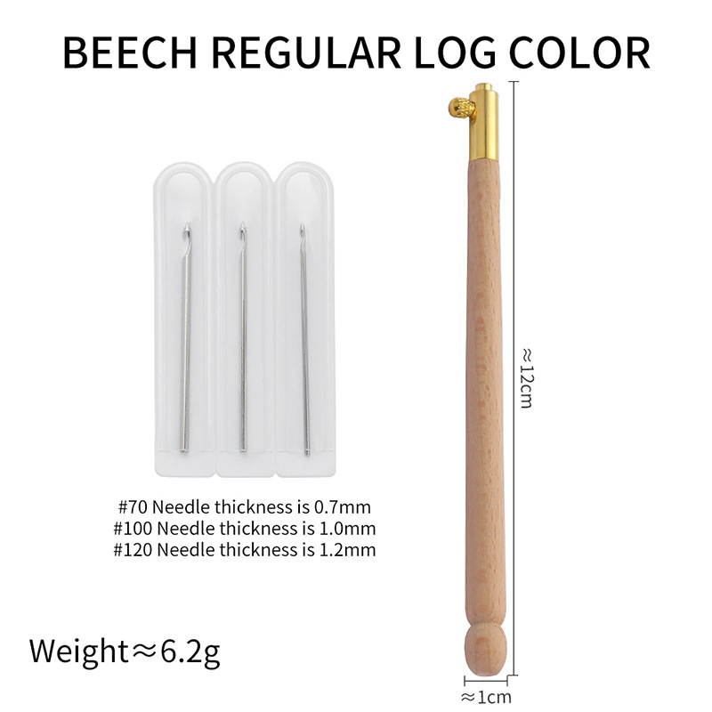 Aguja de gancho de bordado inverso de haya de lentejuela francesa transfronteriza, cinturón de aguja de bordado francés, aguja de gancho de luneville de metal de 3 agujas