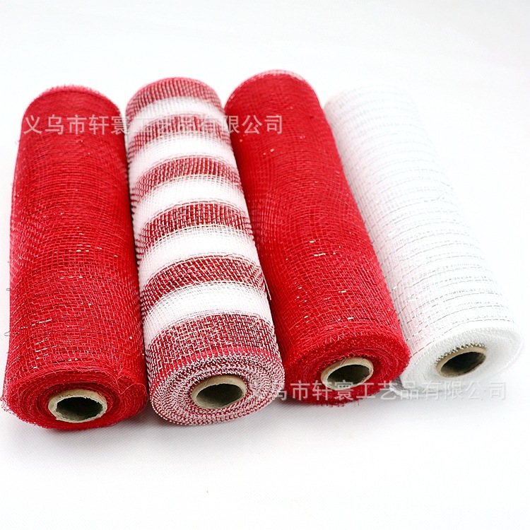 Navidad malla decorativa PP malla de plástico Amazon transfronteriza múltiple oro seda embalaje malla hogar vacaciones cinta