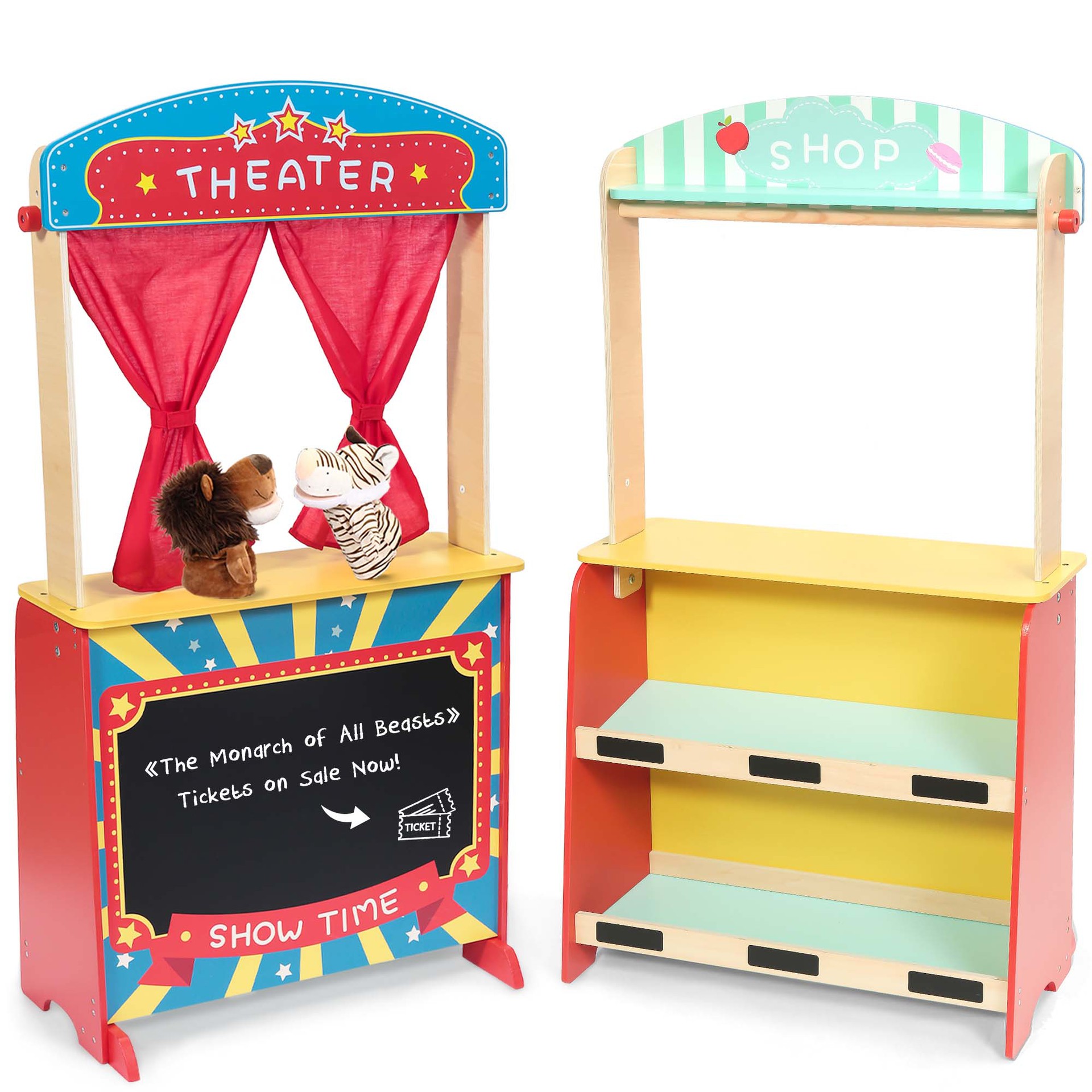 新款实木售卖台幼儿园早教儿童玩具手偶剧场过家家表演道具