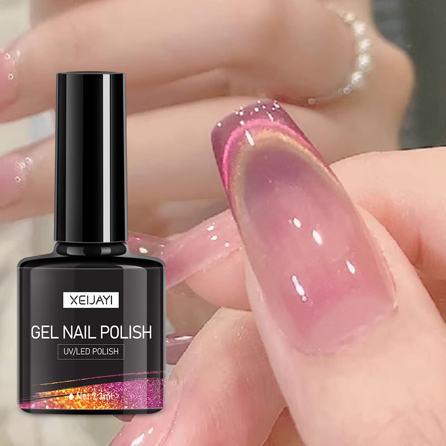 Dopamine double light Cat Eye Nail Polish glue 2023 new candy spar cat eye glue nail salon suit