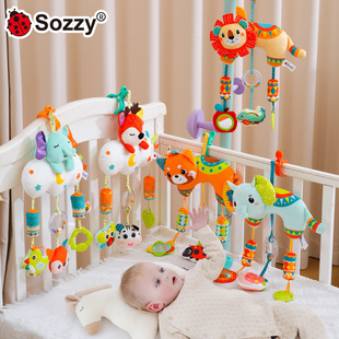 Sozzy Baby Animal Lathe Hanging Baby Stroller Pendant Rattle 0-Year-Old Early Education Wind Chime Bed Bell Soothing Toy