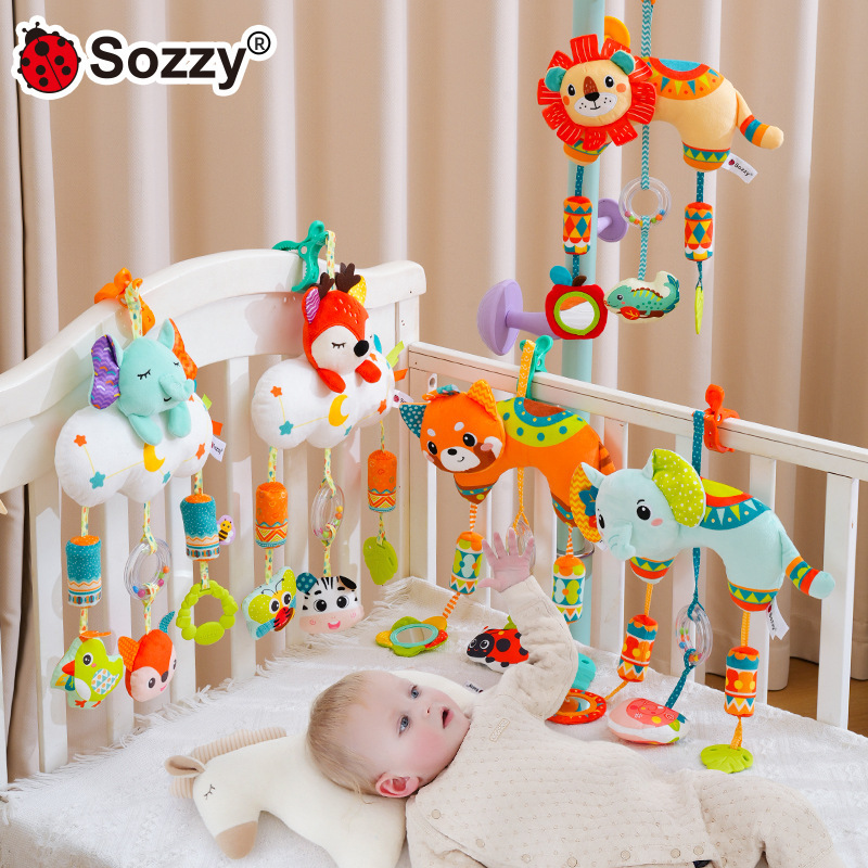Sozzy bebé animal coche cama colgante bebé cochecito colgante sonajero 0-años educación temprana campana de viento campana de cama confort juguete