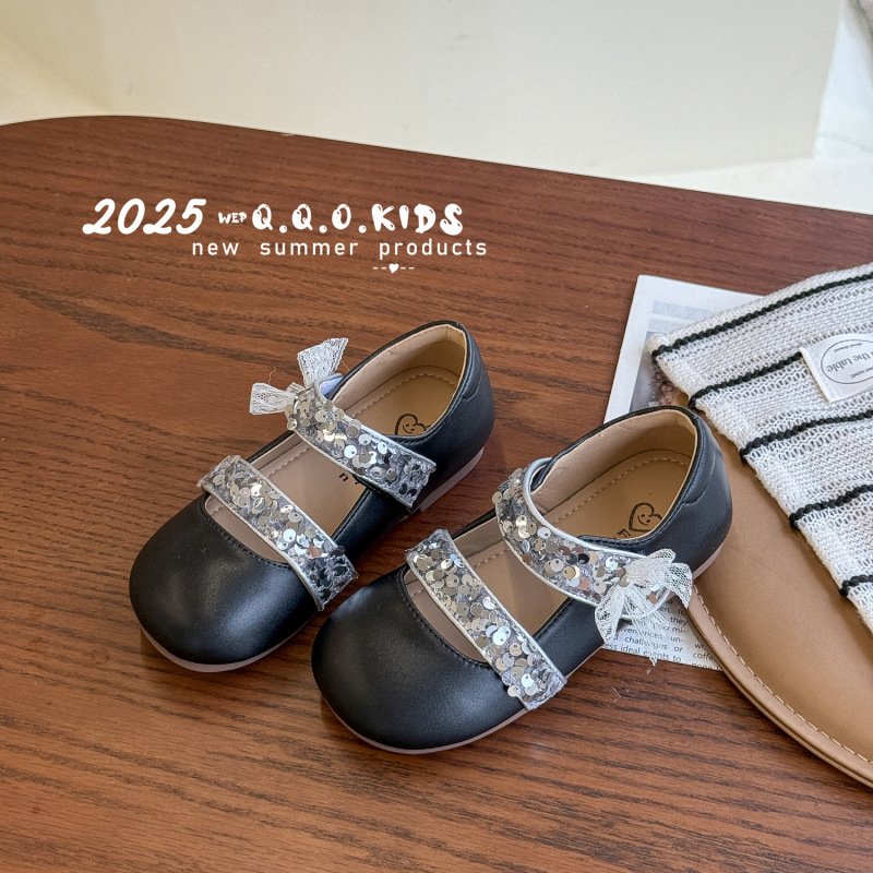 QQO童靴2025秋の新しい女の子の靴韓国版少女ファッションの明るいメアリージェーン靴|undefined