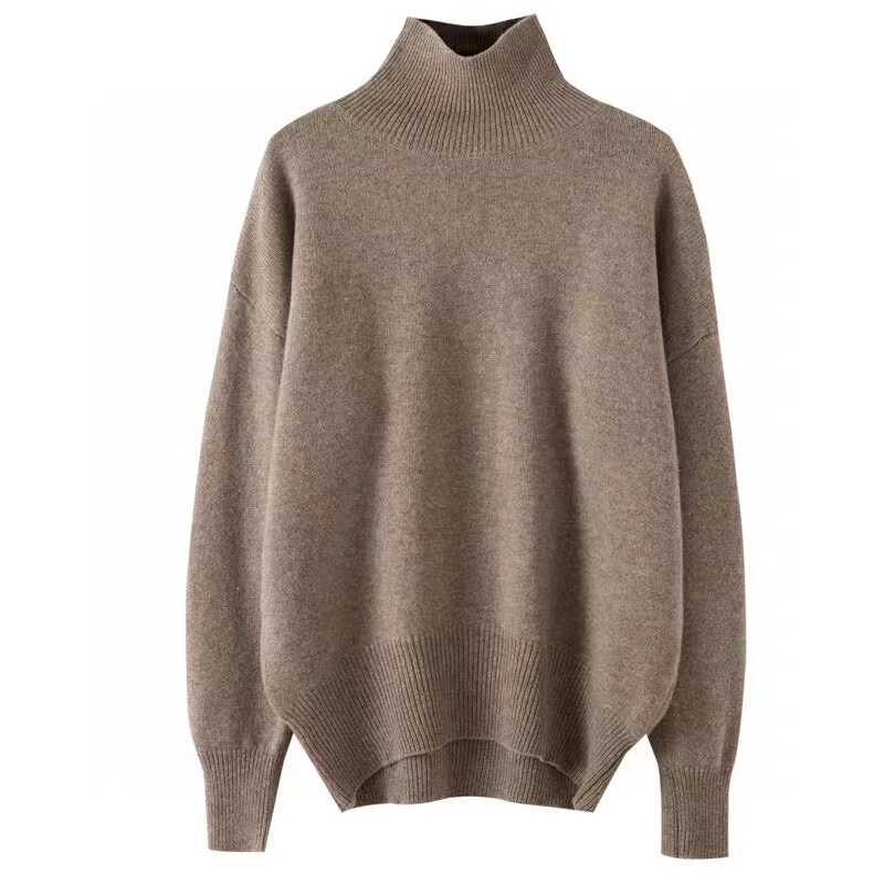 Spring and Autumn New 2024 autumn and winter turtleneck sweater women's loose lazy solid color sweater sweater thickened wholesale