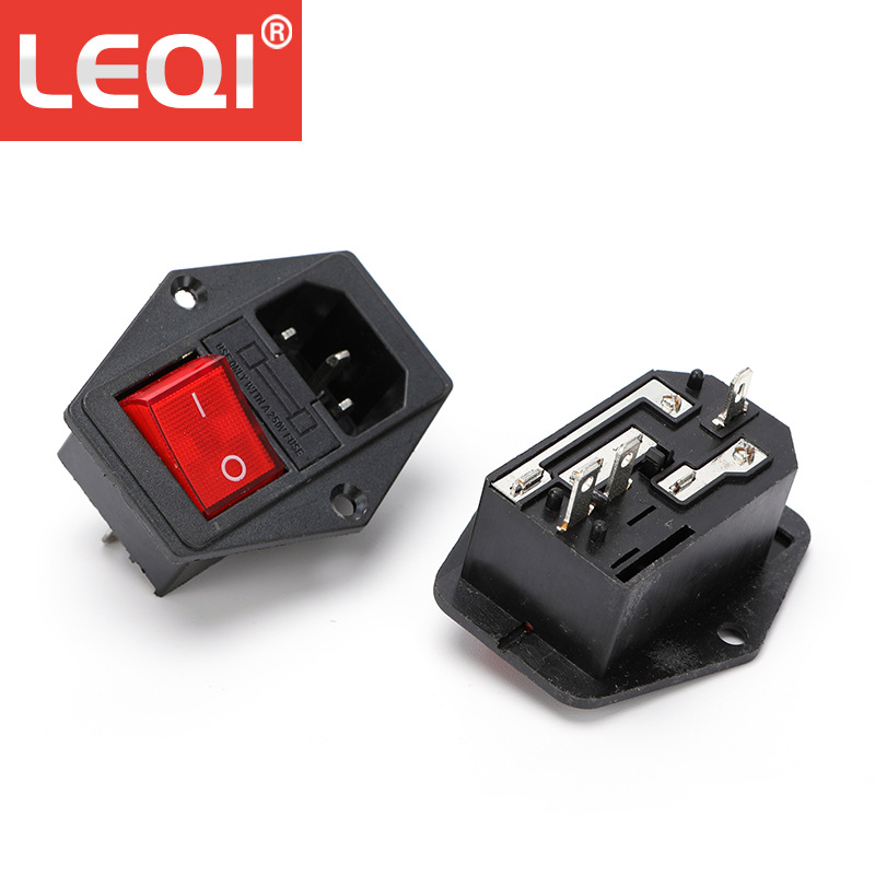 插座+船型开关AC-14-F16A 三合一AC电源插座配带灯开关AC304 302