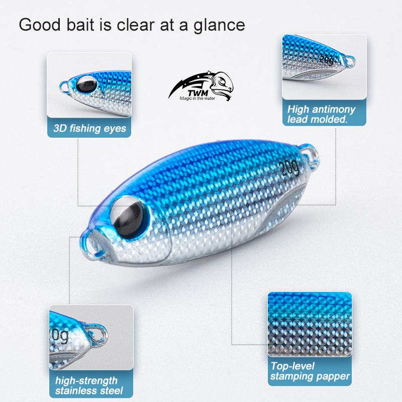 Sinking Jigging Spoon Lures Deep Diving Jigging Spoon Baits Fresh Water Bass Swimbait Tackle Gear