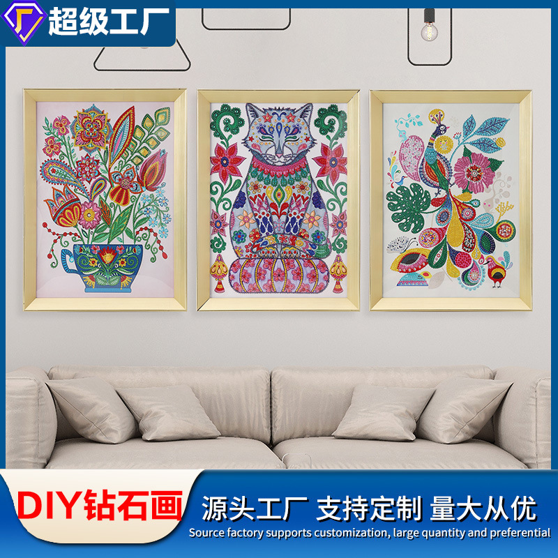 Pintura de diamantes 5D de estilo nórdico, superventas transfronteriza, con diamantes irregulares, arte de pared DIY hecho a mano, pintura decorativa para sala de estar, estilo INS.