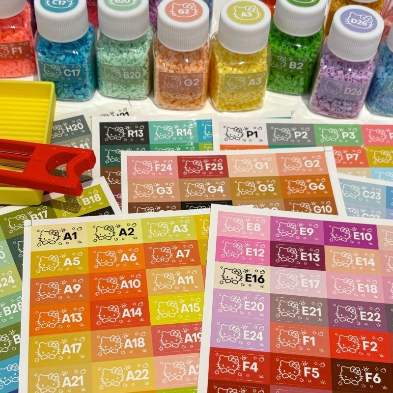 221 color code stickers in cat shape, cute transparent waterproof marking combination stickers, color card stickers, 295 color codes