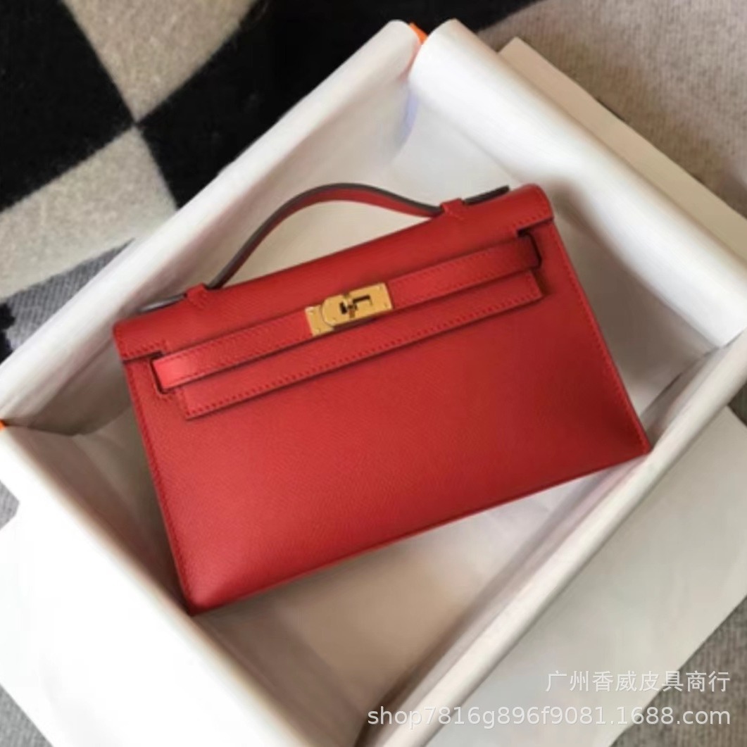 Handheld leather fashionable one-shoulder bag