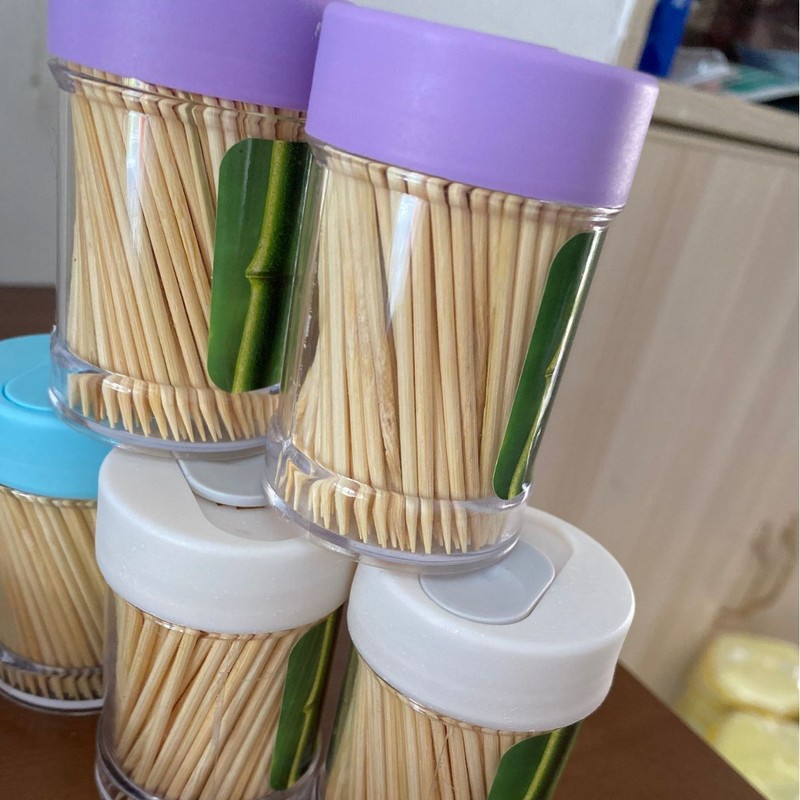 滑盖牙签筒新款家用塑料滑盖圆筒牙签酒店饭店牙签盒家用竹牙签筒|undefined