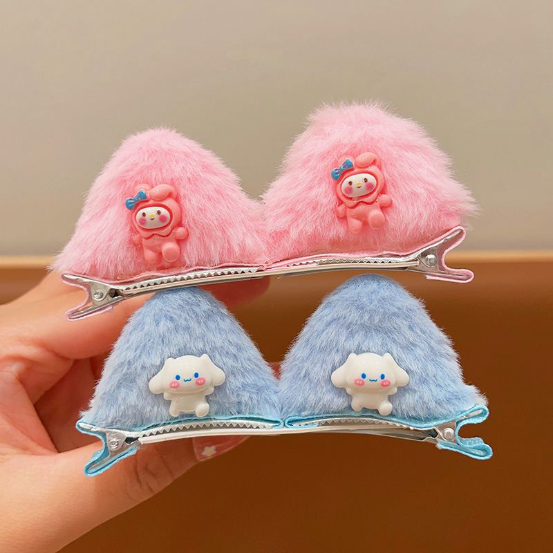 Horquilla de felpa para niños para niñas lindo clip de oreja de gato tridimensional horquilla de bebé niña flequillo lateral clip accesorios para el cabello