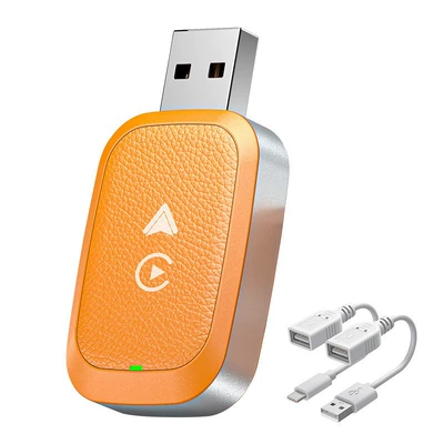 Simsiz CarPlay və Android Auto Wireless Adapter Wired - amber-orange-2-in-1