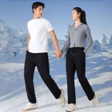 秋冬季情侣款高腰高弹立体直筒蜂窝卫裤厚款舒适透气休闲裤长裤