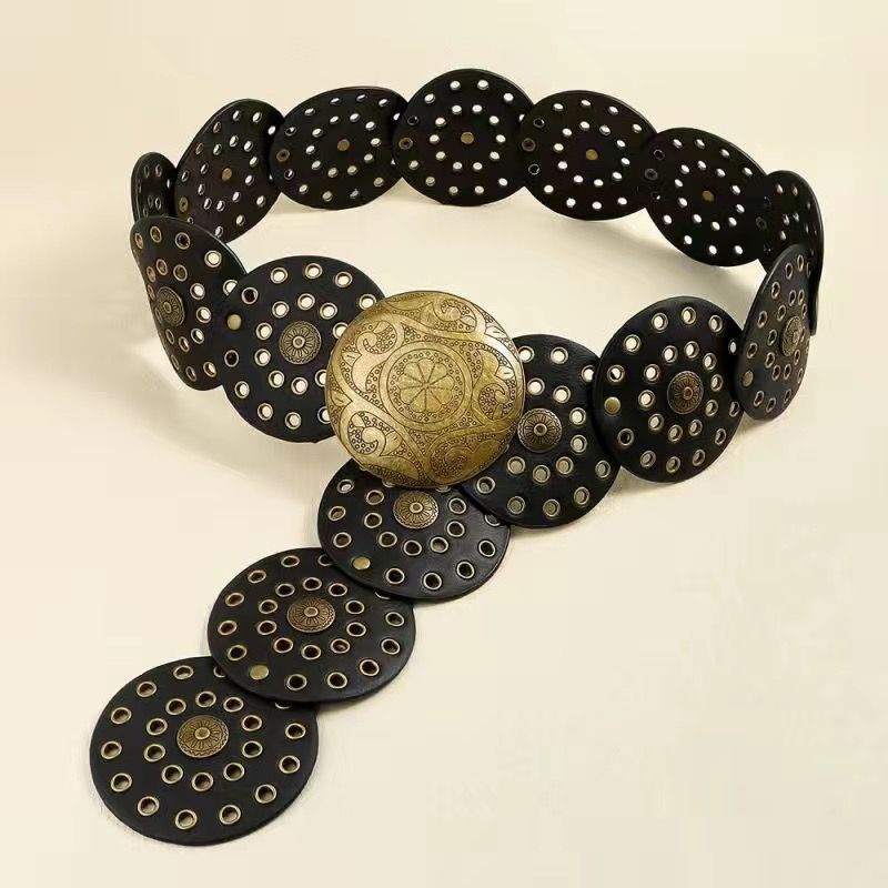 블랙 레트로 골드 빅 디스크-100cm