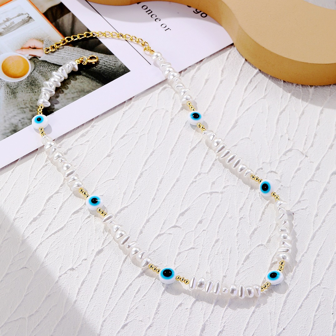 collana con occhio di diavolo di alta qualità, nuova collana multistrato con ciondolo in lega con occhio esagerato_voghion.com