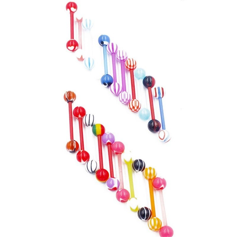 Оптовые поставки напрямую с завода: модные акриловые пирсинг-гвоздики для языка разных цветов для трансграничной торговли на AliExpress