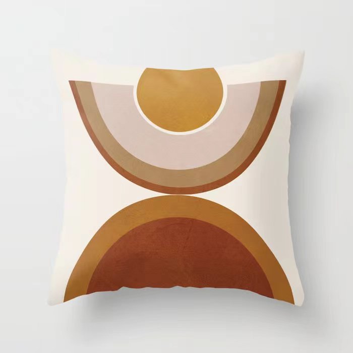 Funda De Almohada abstracta simple moderna funda de almohada de piel de melocotón geométrica simple funda de almohada de mediados de siglo