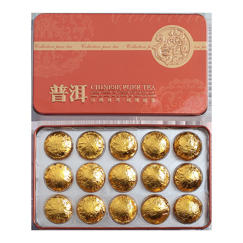 Wholesale Yunnan Pu'Er Tea Original Flavor Xiao Jintuo Ripe Tea Tin Box