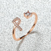 Golden one size ring with letters, jewelry suitable for men and women, suitable for import, Amazon, pink gold, wholesale