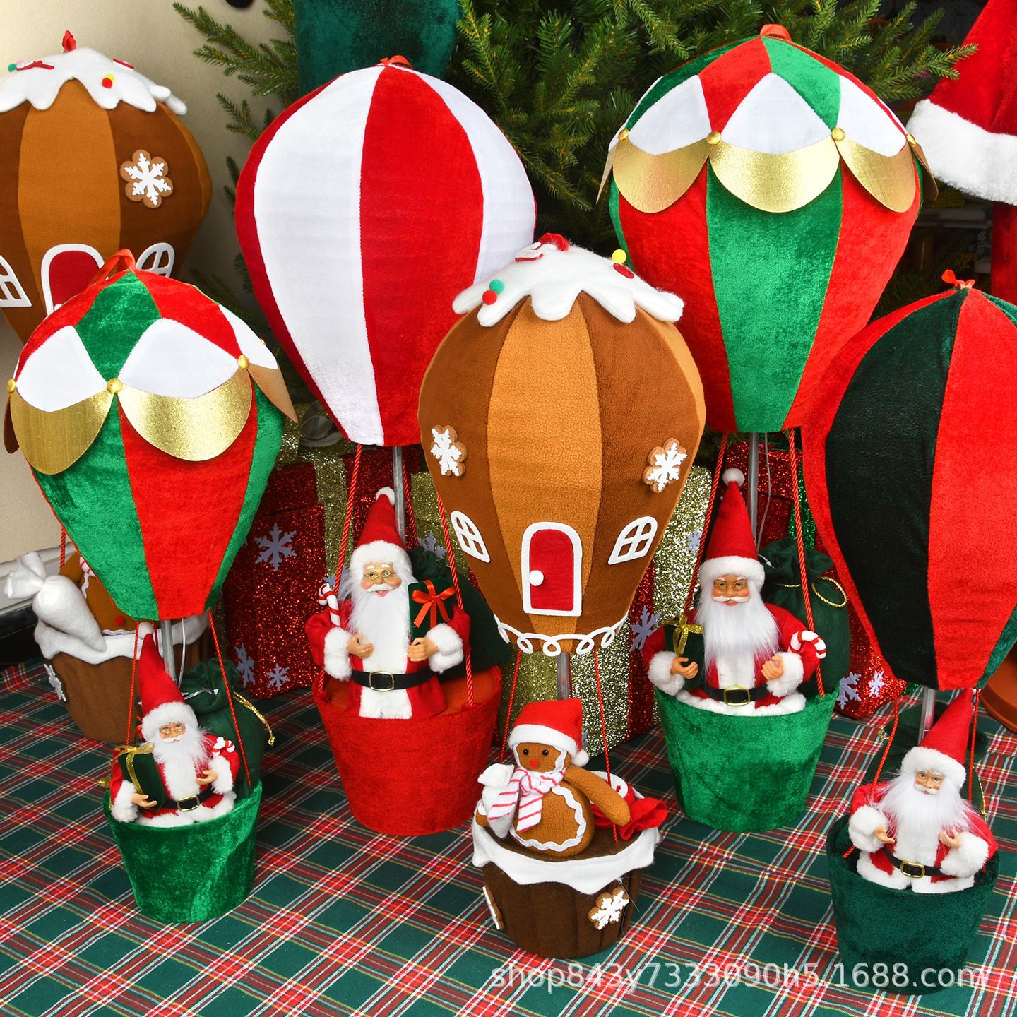 Decoraciones de Navidad pan de jengibre paracaídas retráctiles para el marido colgante de globo de aire caliente regalo ventana decoración