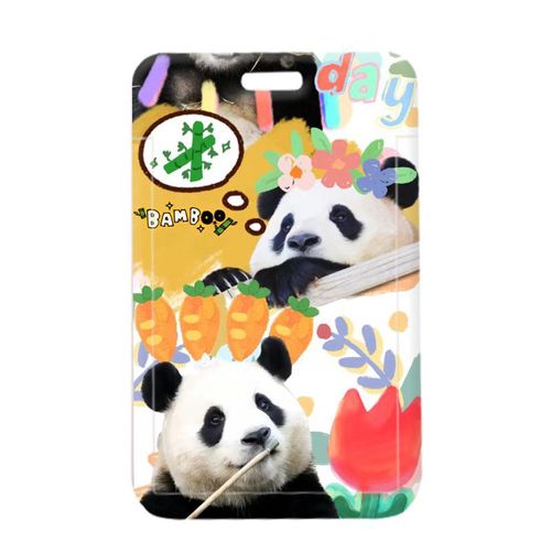 Giant Panda Fubao card holder wholesale student meal card school badge name badge work permit access control card holder small card factory name badge
