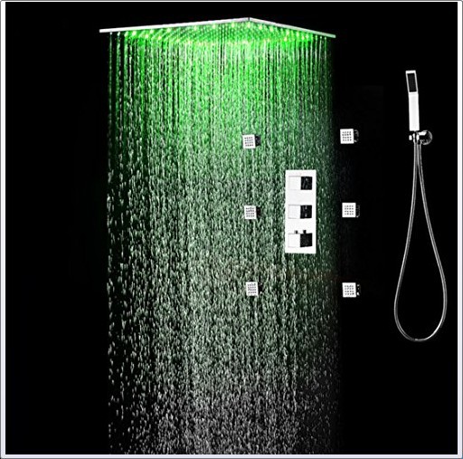 Ducha oculta montado en la pared control inteligente música altavoz LED temperatura constante incrustado cascada rociador superior HI05044B