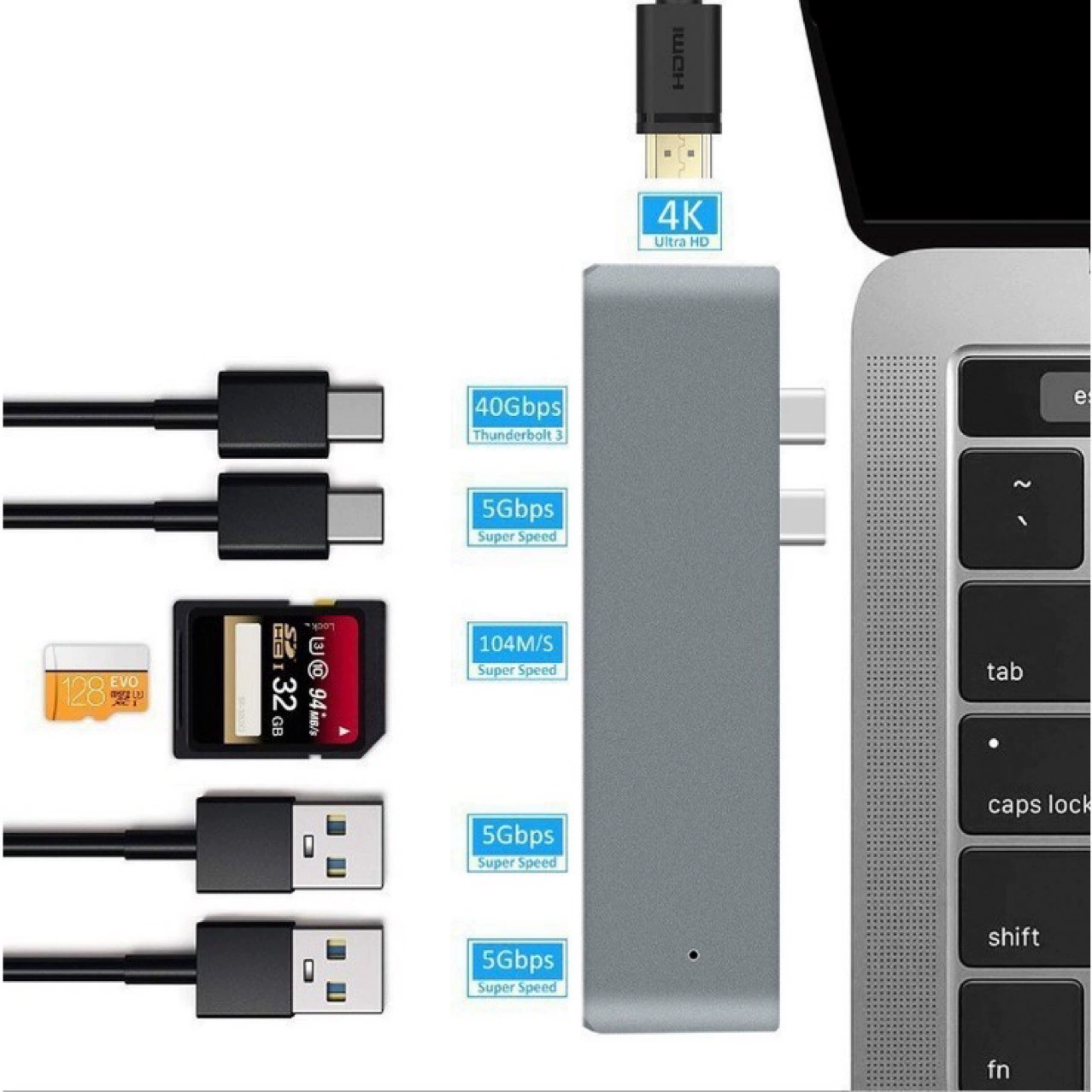 Typec double -port MacBook notebook dedicated to Apple computer extension dock USB3.0HDMI card reader
