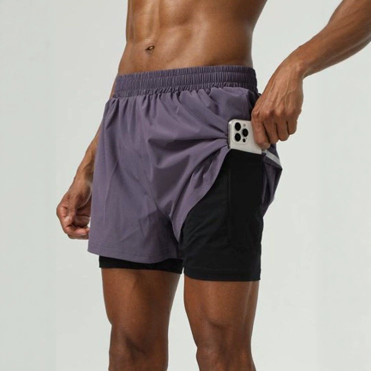 Macondo Sports Shorts for Men, Double-Layered, Two-In-One, Double-Layered Running Training, Squats, Marathon, Quick-Drying, Elastic Fitness Macondo Sports Shorts for Men, Double-Layered, Two-In-One, Double-Layered Running Training, Squats, Marathon, Quick-Drying, Elastic Fitness