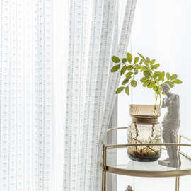 网红经编提花窗纱纱帘透光不透人白纱客厅卧室隔断飘窗日系和风纱