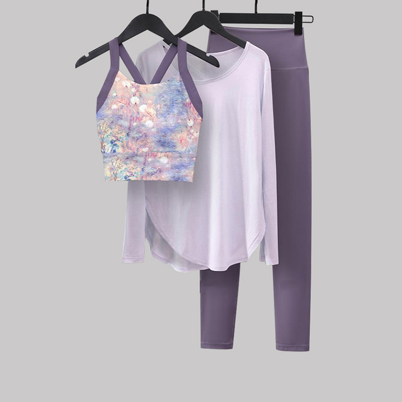 Yoga Wear 2025 New Sports Bra for Women with Cross Strap Design on the Back, Sexy and Beautiful Back, Three-Piece Set with Built-In Breast Pads