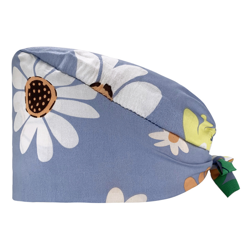 Gorro de Enfermera Coreano Fresco y Lindo, 100% Algodón, Gorro de Médico, Dentista, Estética y Salón de Belleza con Estampado Lindo.