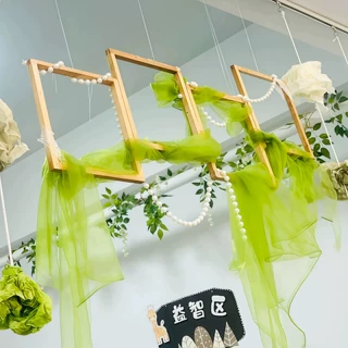 幼儿园木框纱幔手工diy空中吊饰挂饰班级教室环创装饰布置材料包
