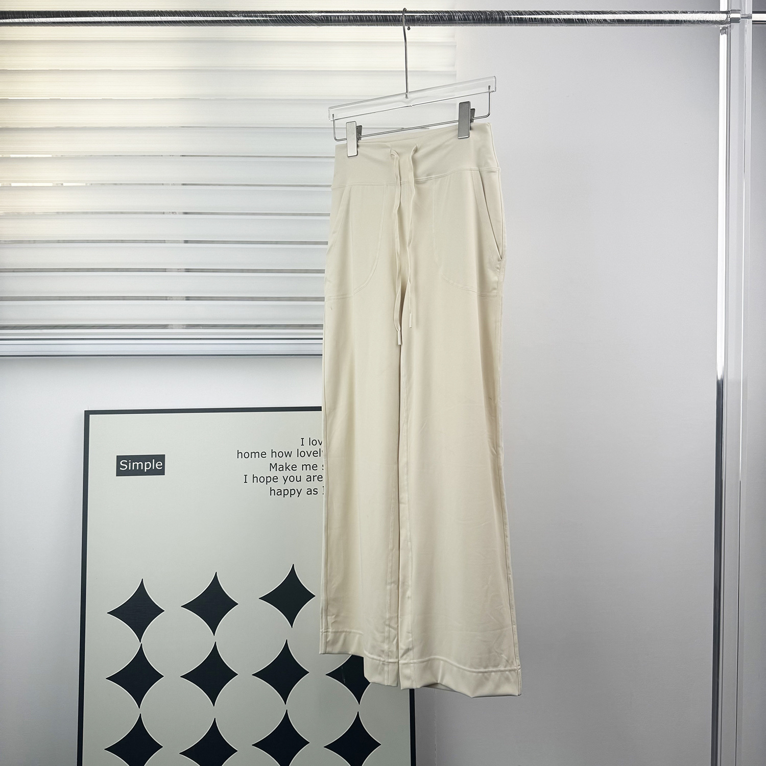 Pantalones de yoga de piernas anchas Throwback todavía de cintura alta, pantalones sueltos para mujeres