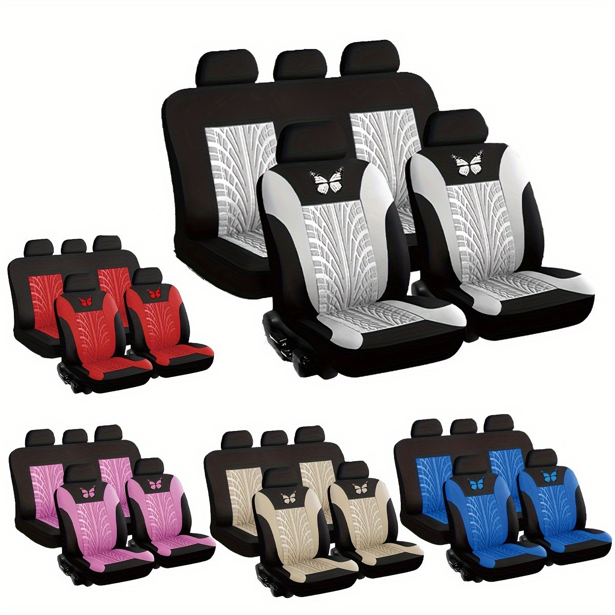 Cross-Border Temu, Tk Hot-Selling Car Seat Covers with Embossed Butterfly Design, Wholesale Car Seat Covers and Cushion Covers