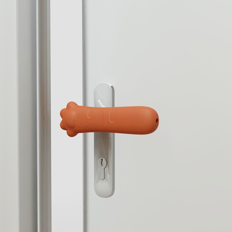 2024 New Cat Paw Shape Soft Silicone Door Handle Protector Silicone Anti-Collision Guard for Door Knobs
